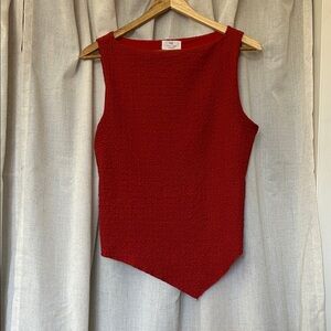 Asymmetrical Textured Tank Top